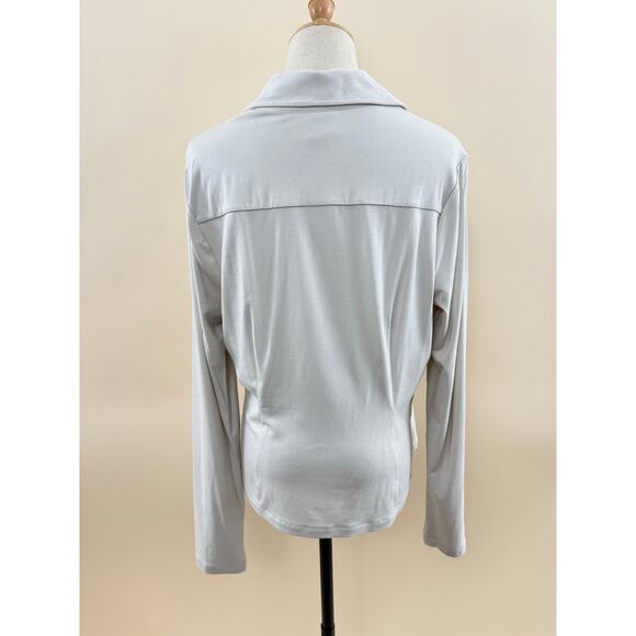 CAbi Crossover Top, Bone Color with Faux Wrap, Size M - Picture 2 of 3